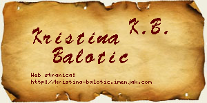 Kristina Balotić vizit kartica